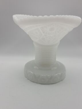 Mckee White Milk Glass Pedestal Compote For Concord Punch Bowl Rare